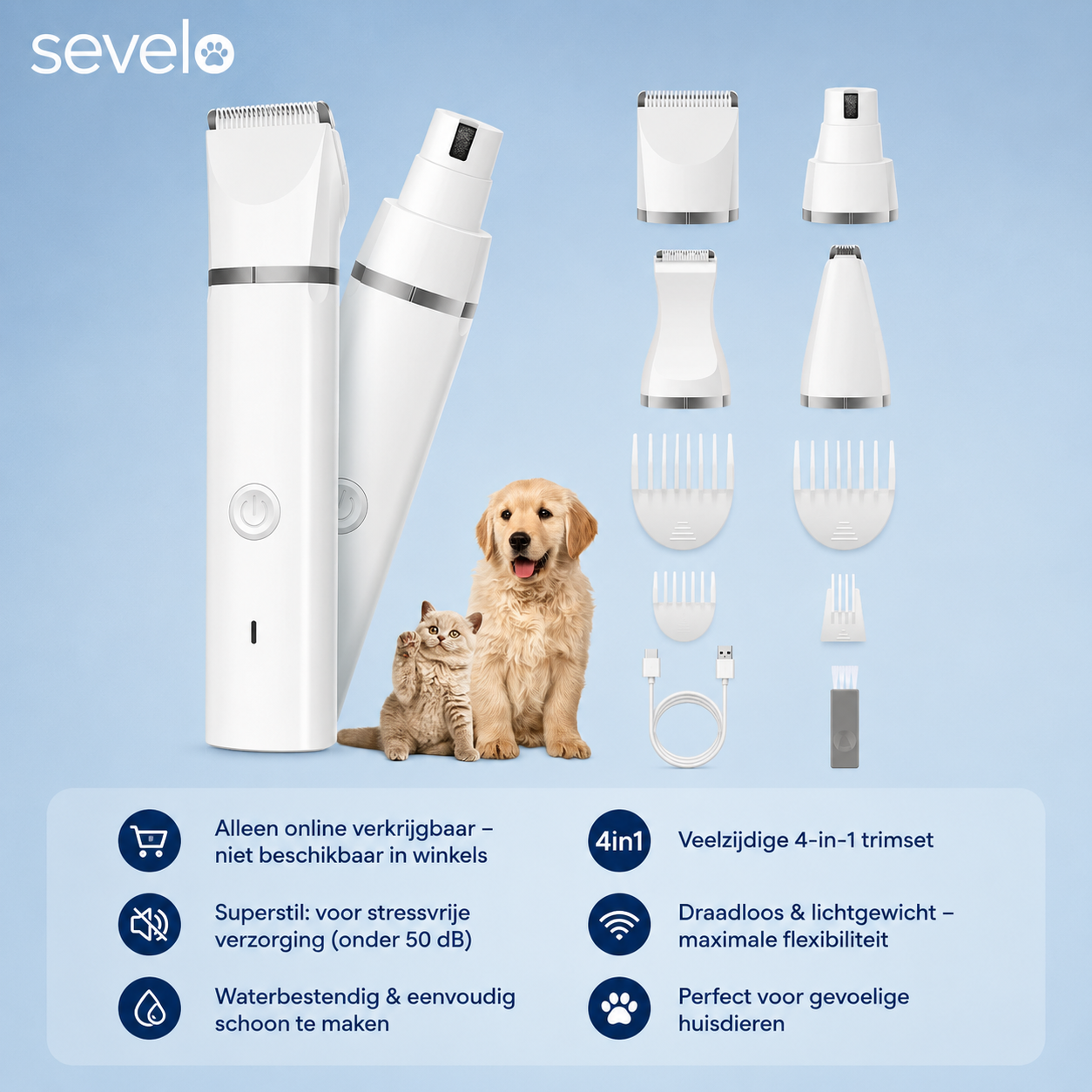 MultiTrim™ Pro – De stressvrije 4-in-1 hondentrimmer