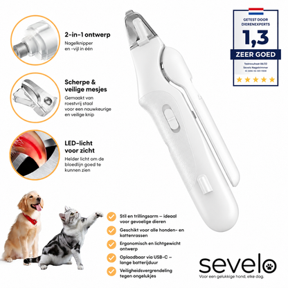 Sevelo™ Pro – De 2-in-1 LED-nagelschaar voor veilige pootverzorging zonder angst.