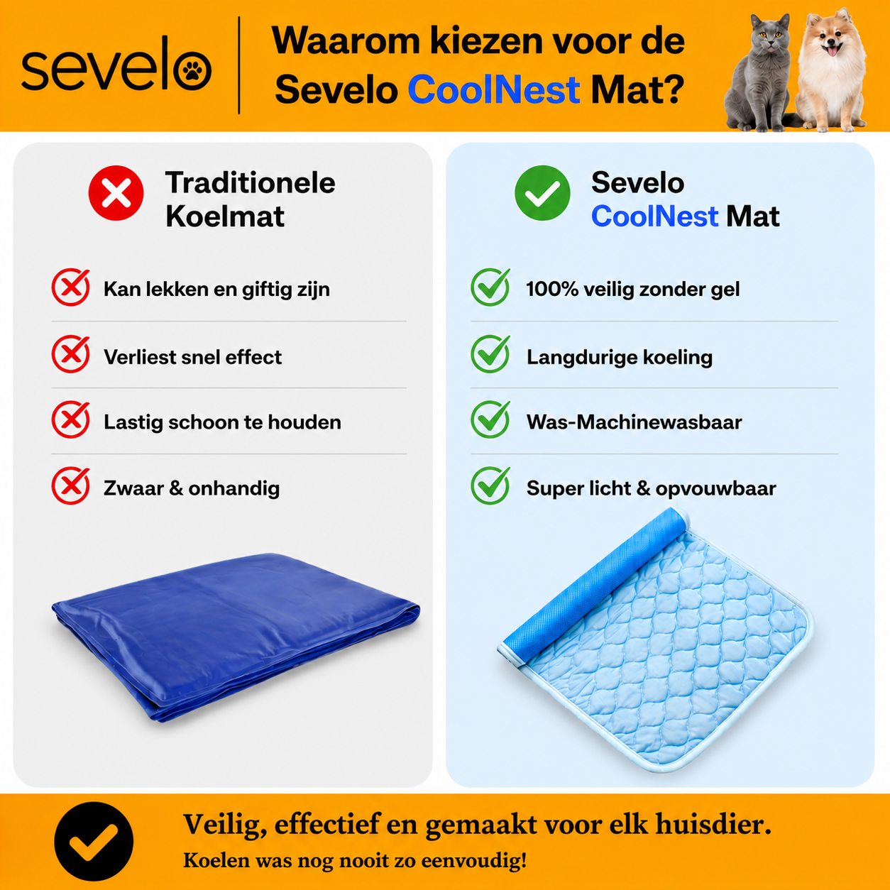 Sevelo CoolNest™ I - Zelfkoelende Ligmat voor Huisdieren