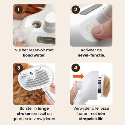 Sevelo® Steami Pro - Professionele Vachtverzorgings Borstel voor Huisdieren