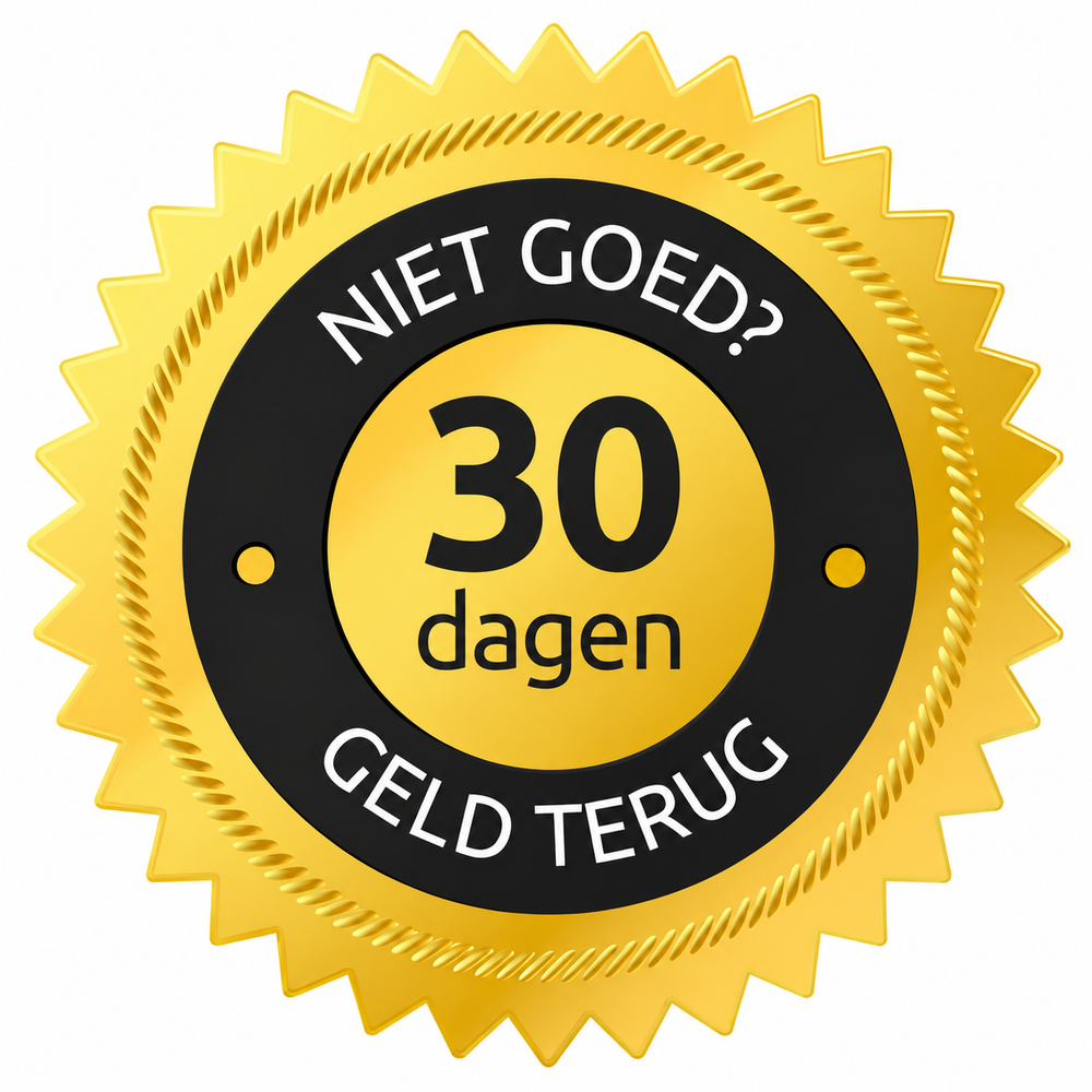 Niet tevreden binnen 30 dagen? Geen probleem.
