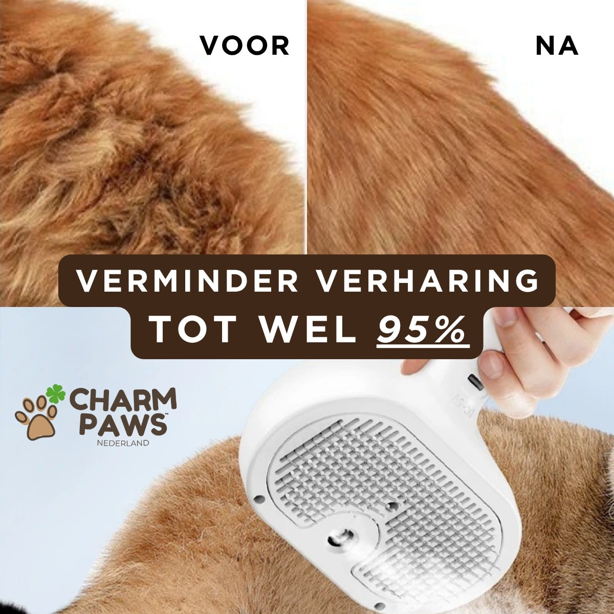 Sevelo® Steami Pro - Professionele Vachtverzorgings Borstel voor Huisdieren