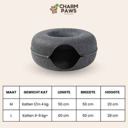 2-in-1 Donut Tunnel Bed voor Katten