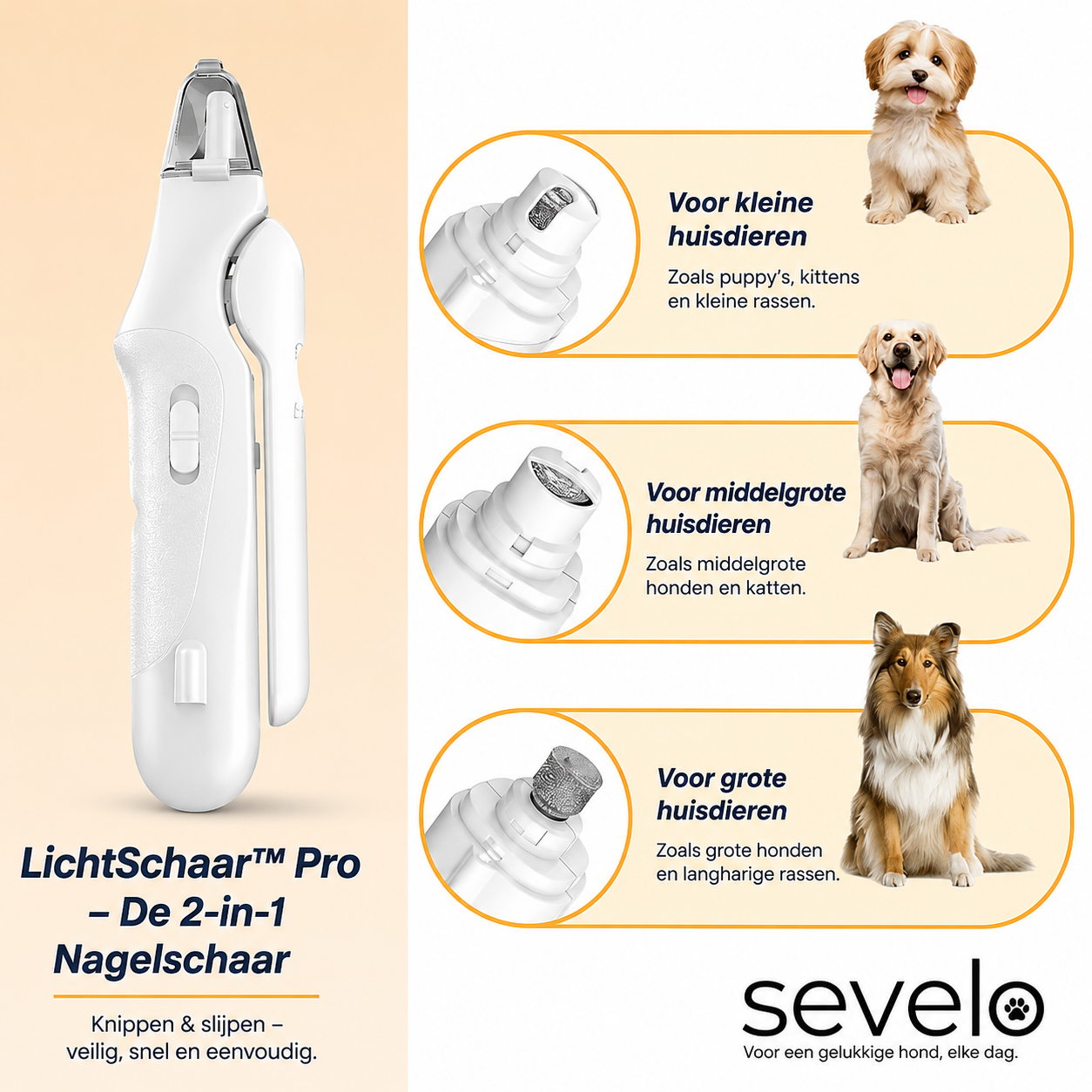 Sevelo™ Pro – De 2-in-1 LED-nagelschaar voor veilige pootverzorging zonder angst.